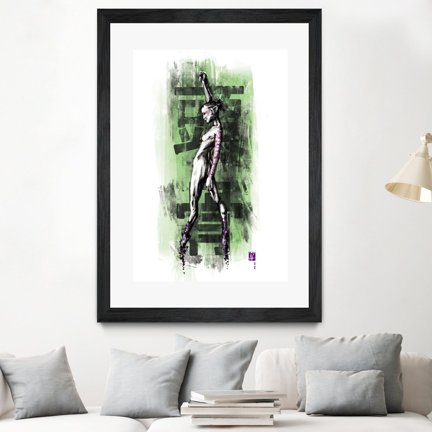 GreenSkull (Naked Ballerina No1) by Radoslav Karanović on GIANT ART - green digital drawing