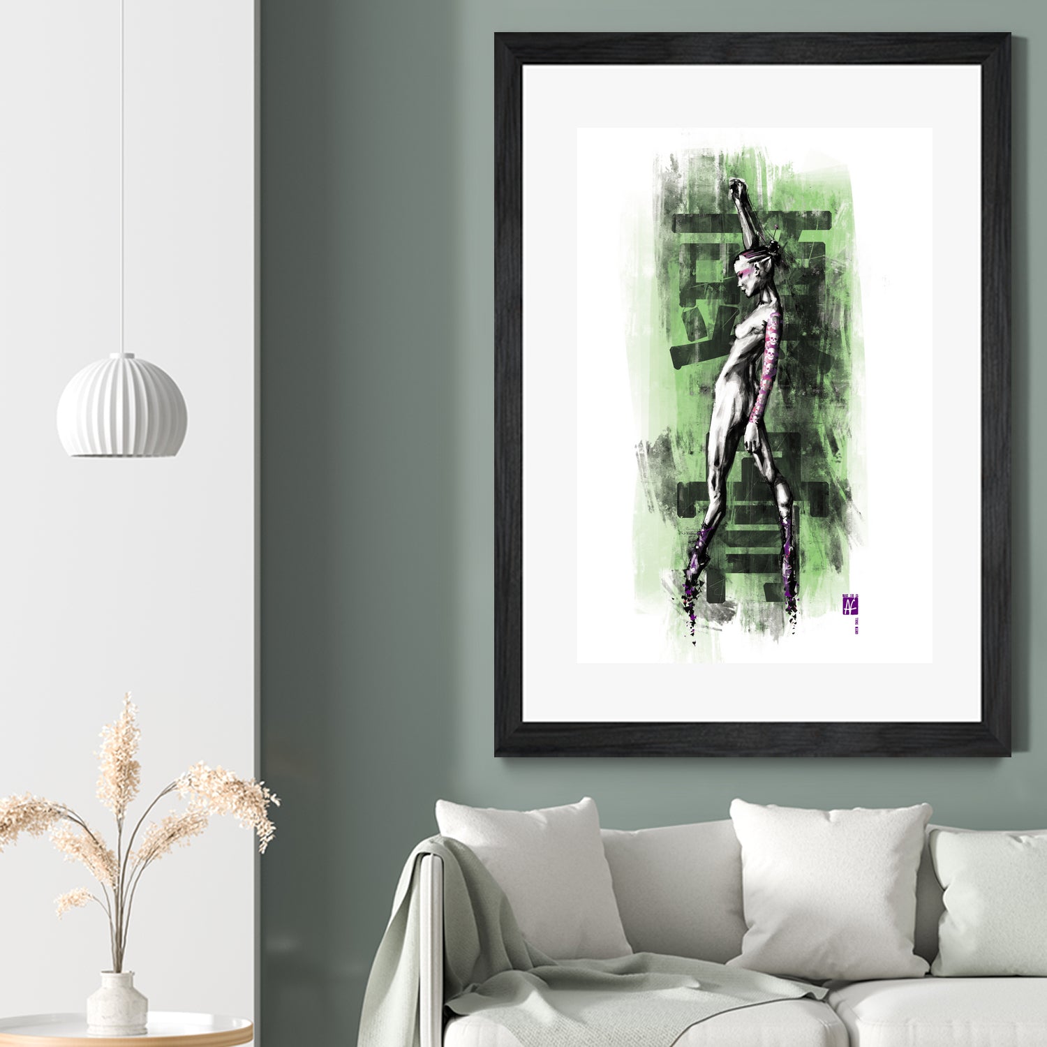 GreenSkull (Naked Ballerina No1) by Radoslav Karanović on GIANT ART - green digital drawing