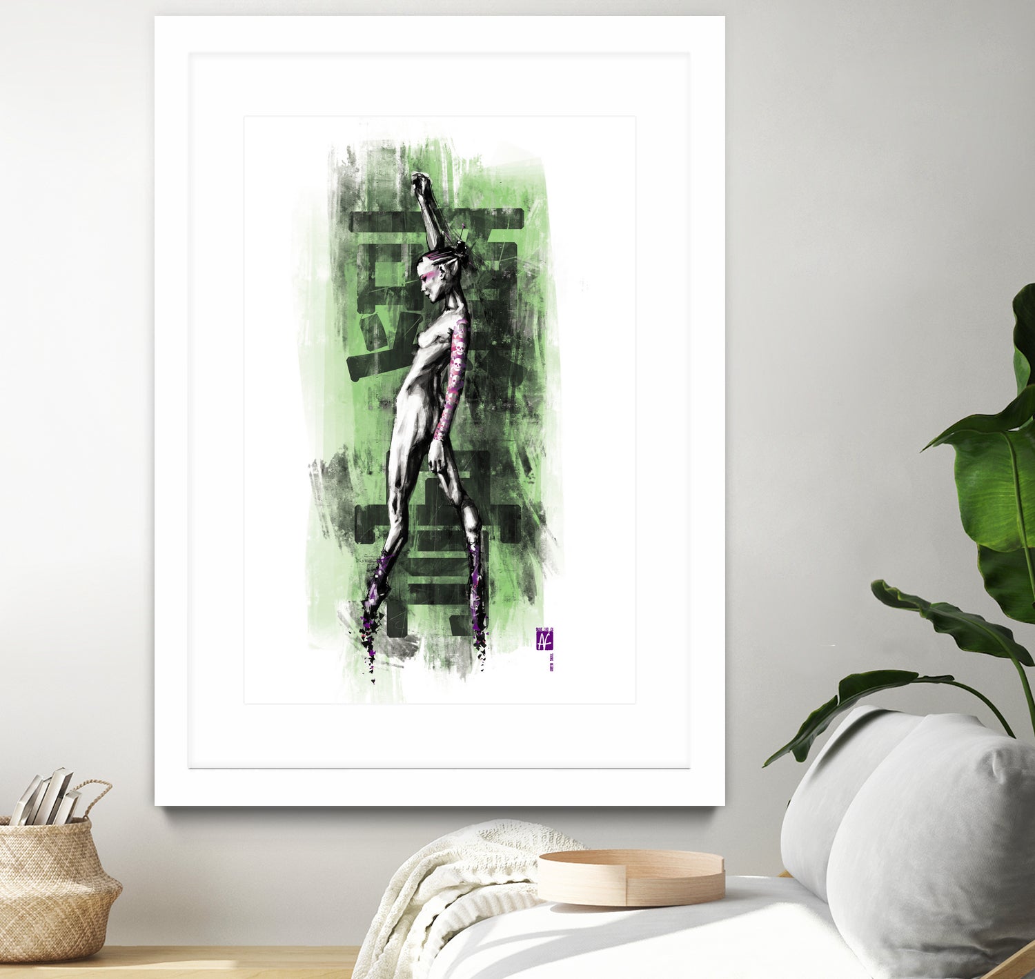 GreenSkull (Naked Ballerina No1) by Radoslav Karanović on GIANT ART - green digital drawing