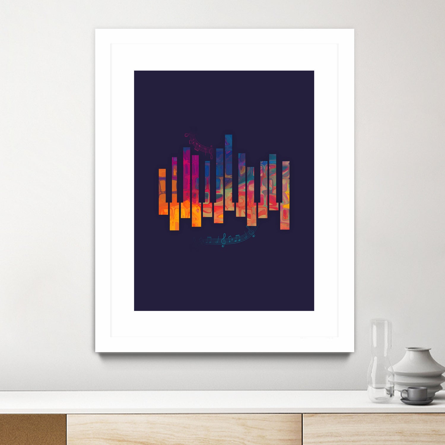 Piano Color by Leandro Jorge on GIANT ART - blue vector illustration