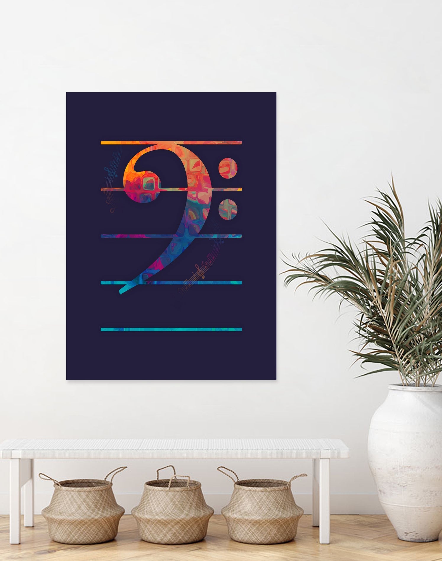 Bass Clef Color by Leandro Jorge on GIANT ART - blue vector illustration