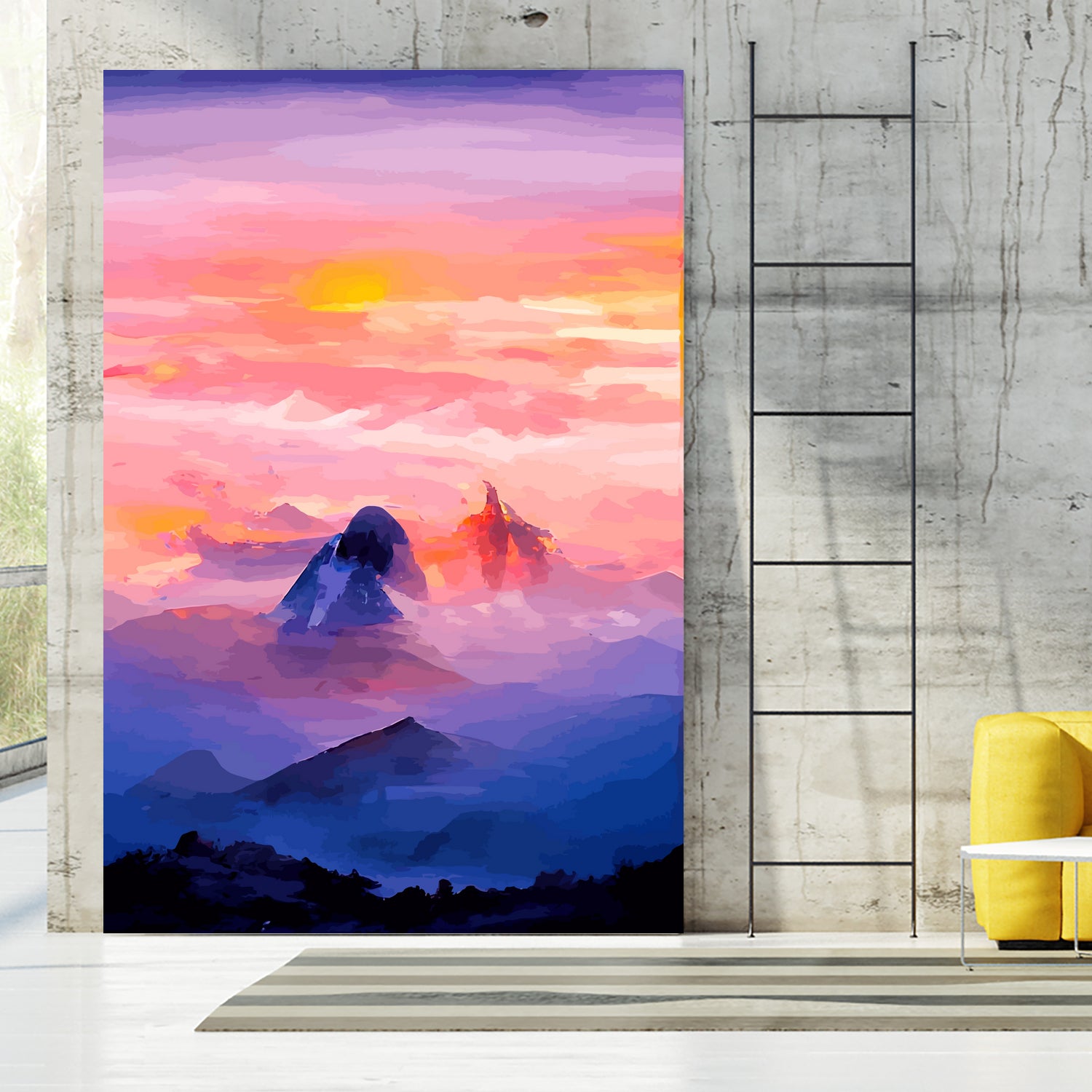 Sunrise Mountain by Andrius Zaxa on GIANT ART - orange digital painting