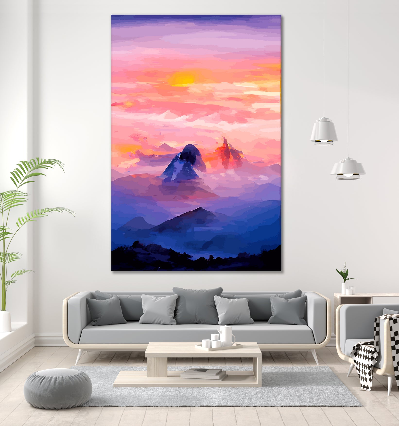 Sunrise Mountain by Andrius Zaxa on GIANT ART - orange digital painting