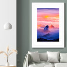 Sunrise Mountain by Andrius Zaxa on GIANT ART - orange digital painting