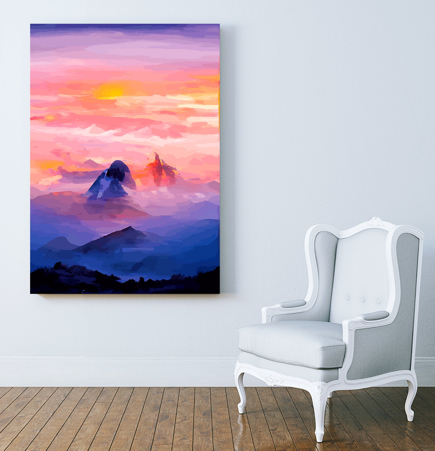 Sunrise Mountain by Andrius Zaxa on GIANT ART - orange digital painting