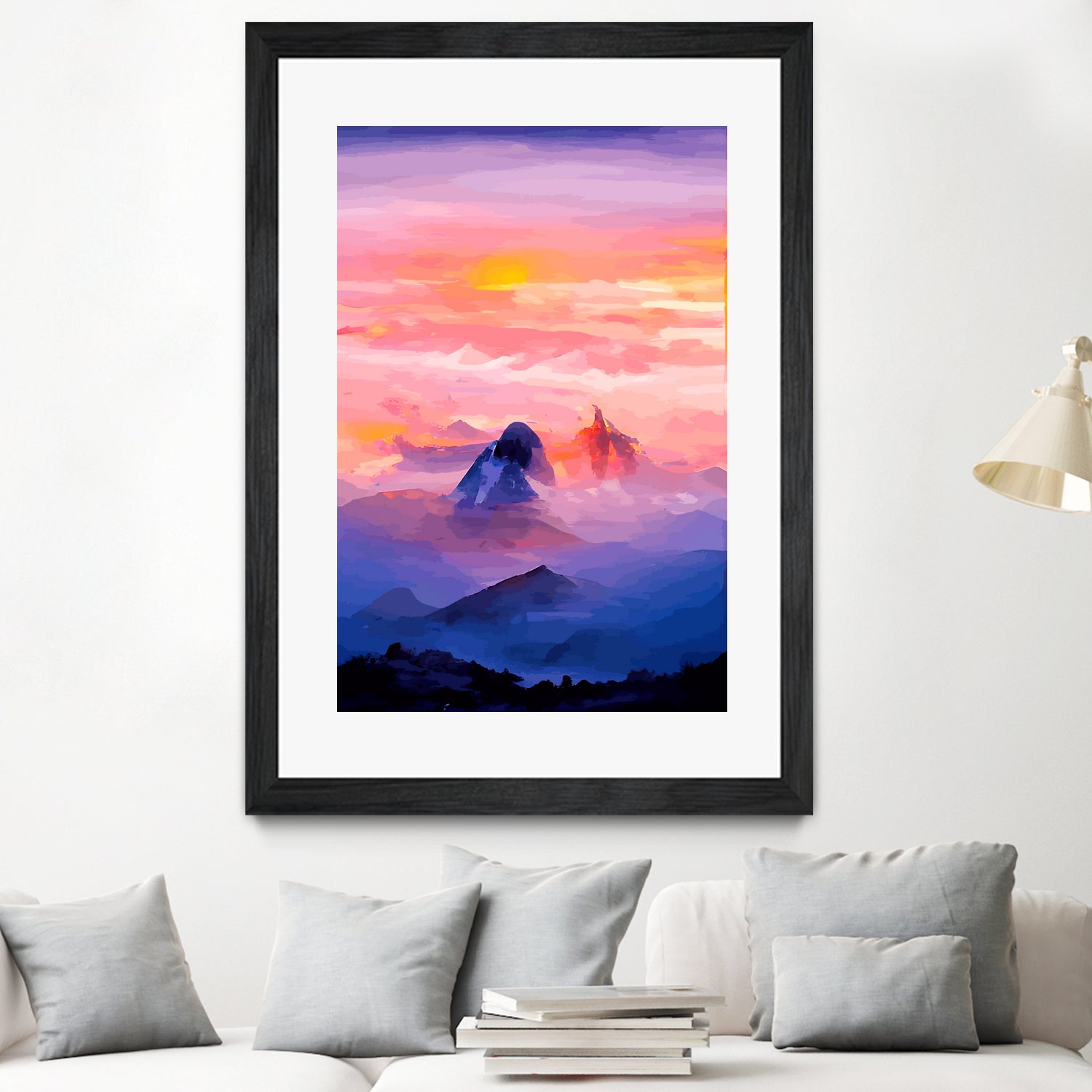 Sunrise Mountain by Andrius Zaxa on GIANT ART - orange digital painting