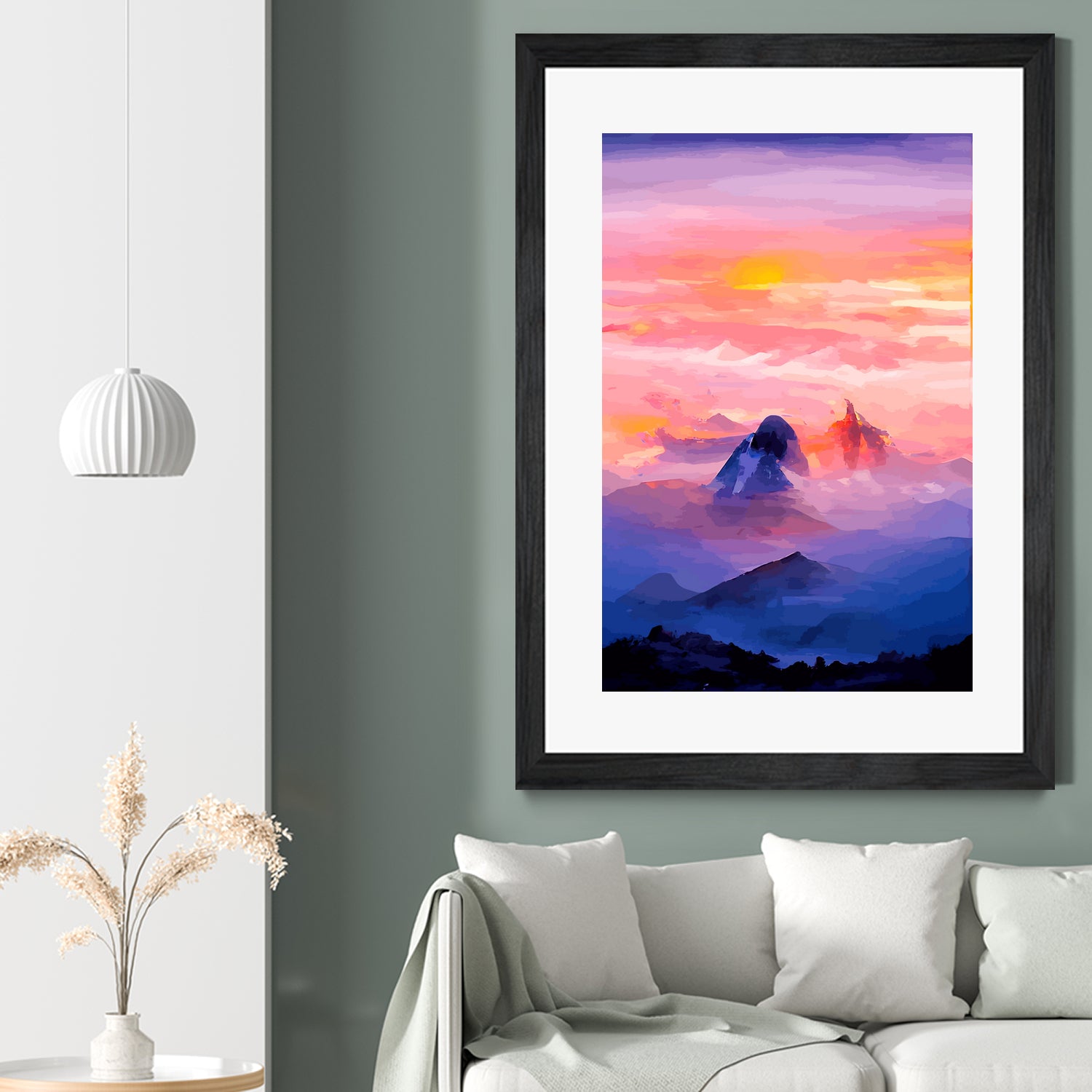 Sunrise Mountain by Andrius Zaxa on GIANT ART - orange digital painting