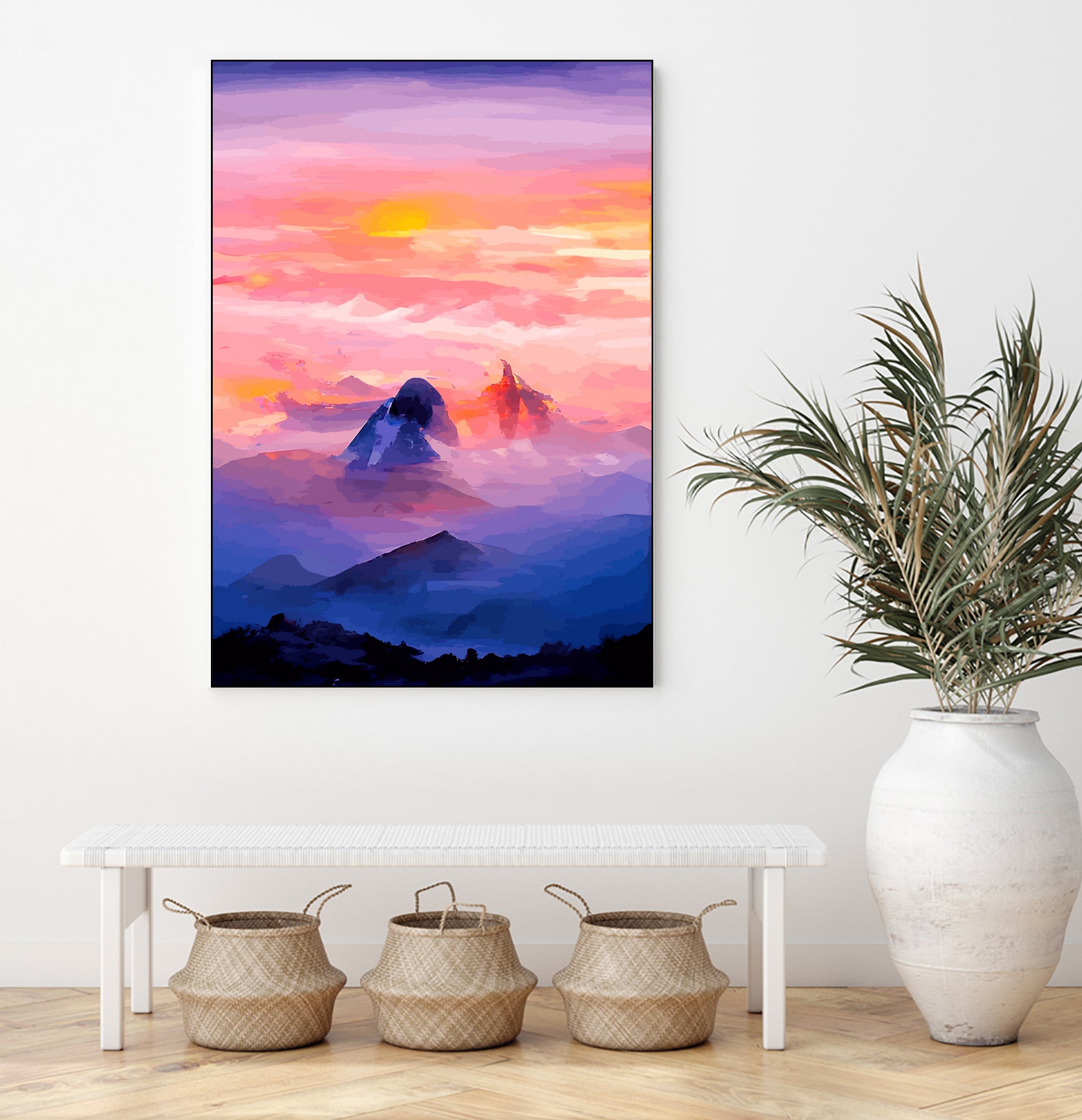 Sunrise Mountain by Andrius Zaxa on GIANT ART - orange digital painting