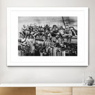 Marvel & DC Superheroes Lunch Atop A Skyscraper -B/W Edition by Dan Avenell on GIANT ART - gray digital painting