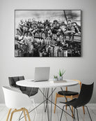 Marvel & DC Superheroes Lunch Atop A Skyscraper -B/W Edition by Dan Avenell on GIANT ART - gray digital painting