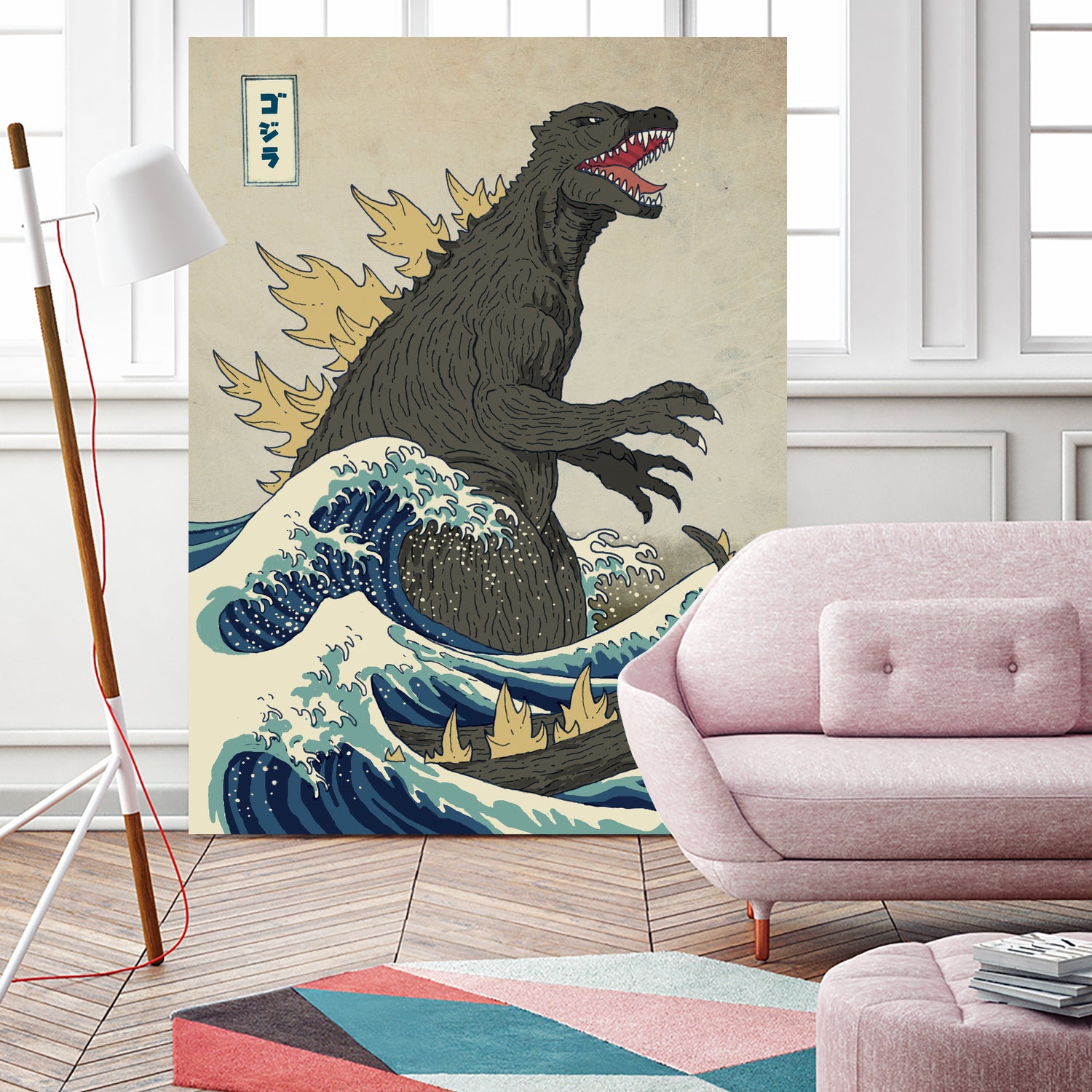 The Great Godzilla Off Kanagawa by Michael Buxton on GIANT ART - brown digital painting