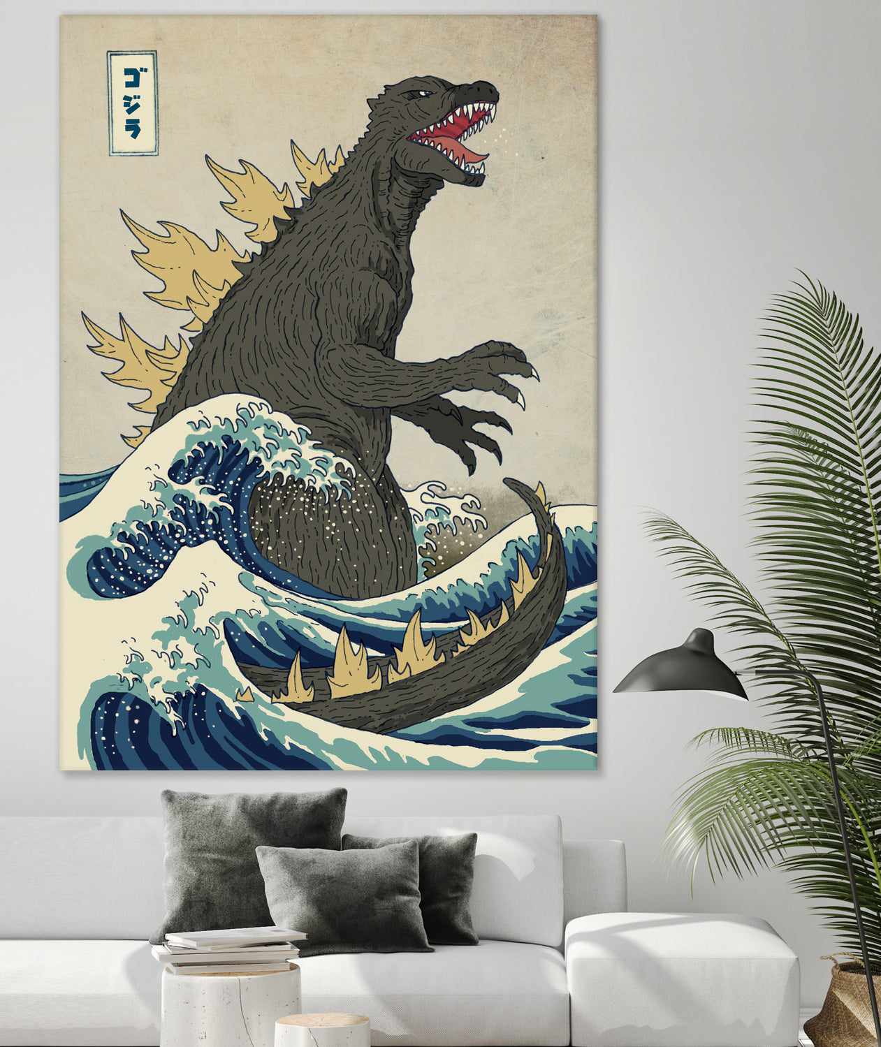 The Great Godzilla Off Kanagawa by Michael Buxton on GIANT ART - brown digital painting