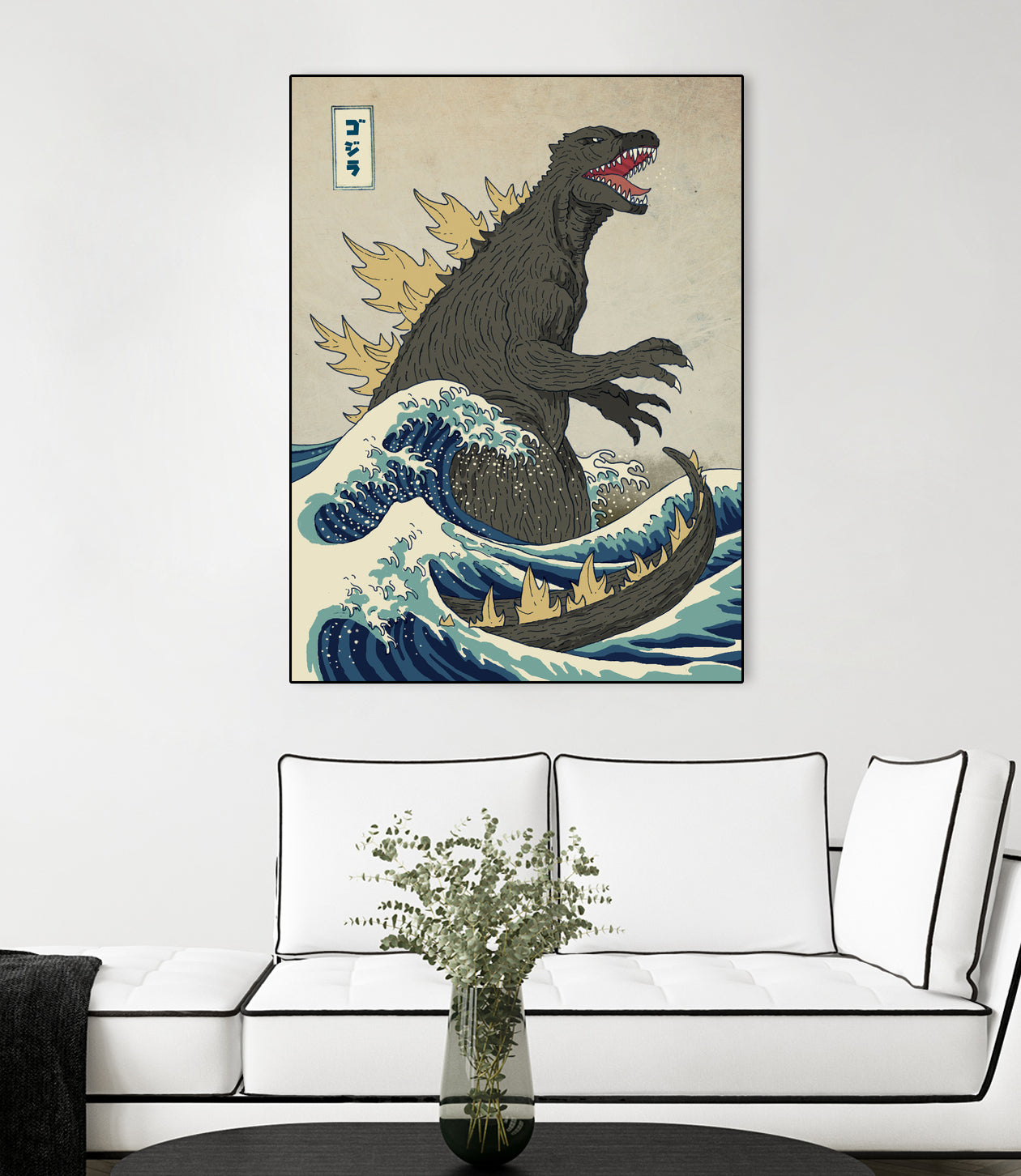 The Great Godzilla Off Kanagawa by Michael Buxton on GIANT ART - brown digital painting