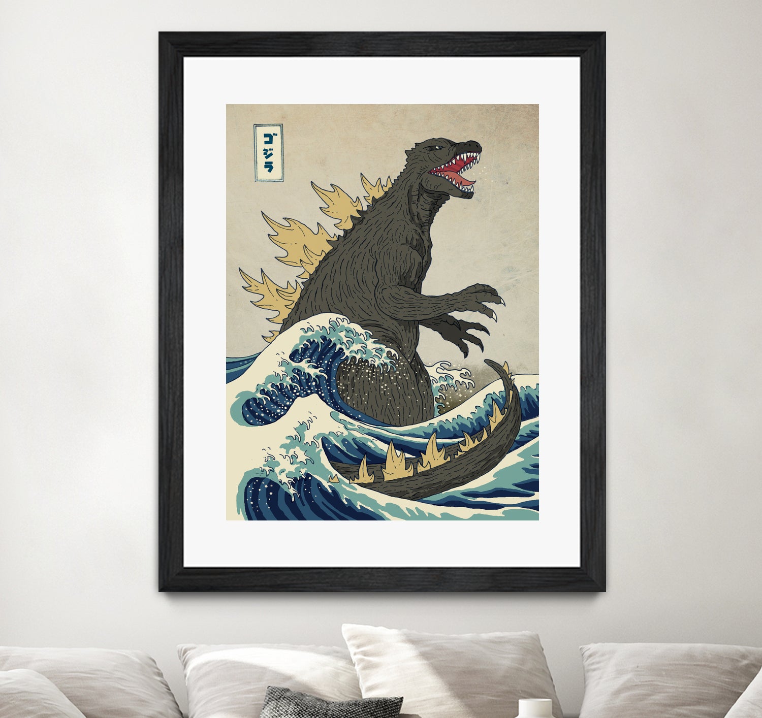 The Great Godzilla Off Kanagawa by Michael Buxton on GIANT ART - brown digital painting