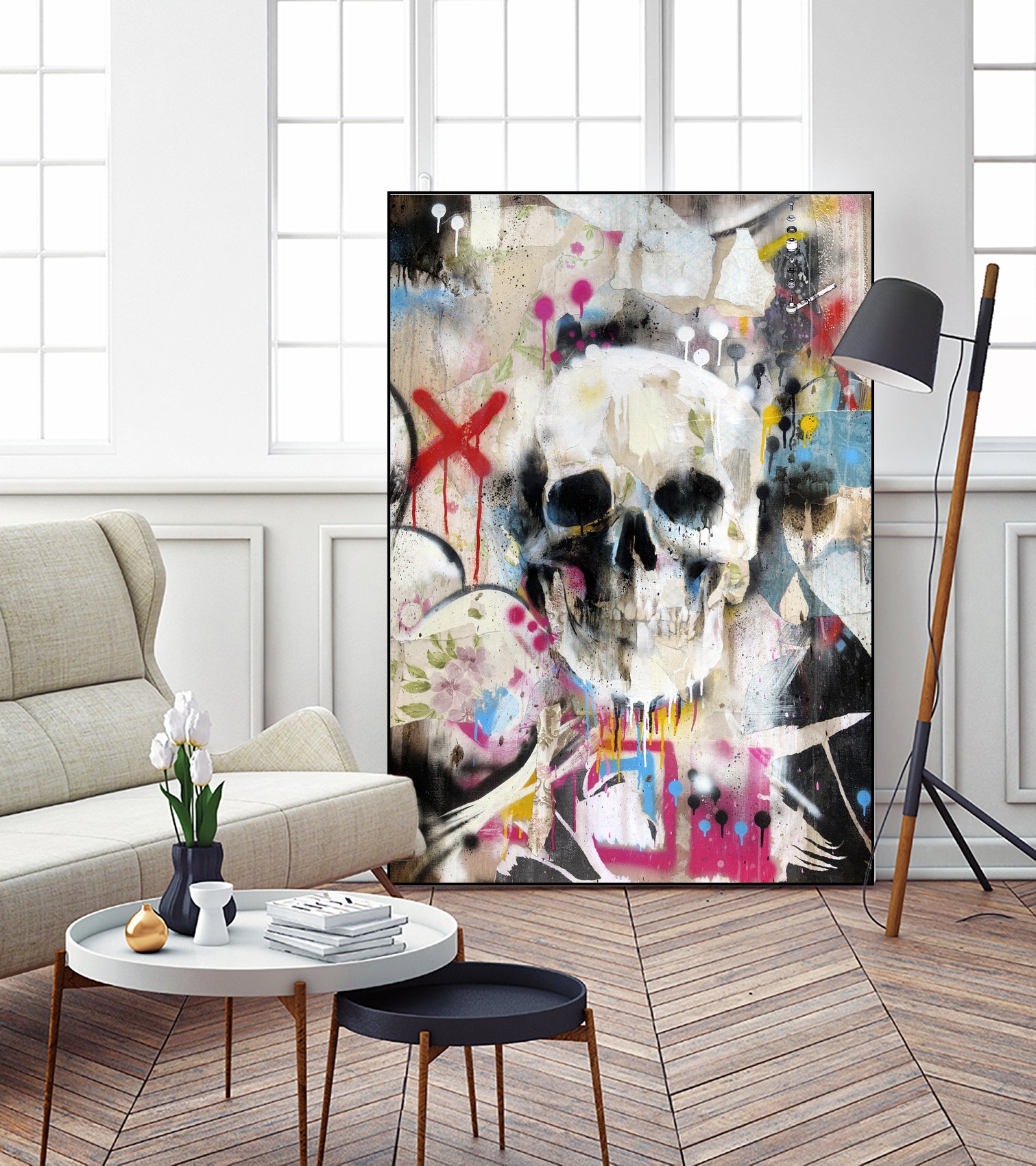 SKULL by Andrew Turner on GIANT ART - red mixed media