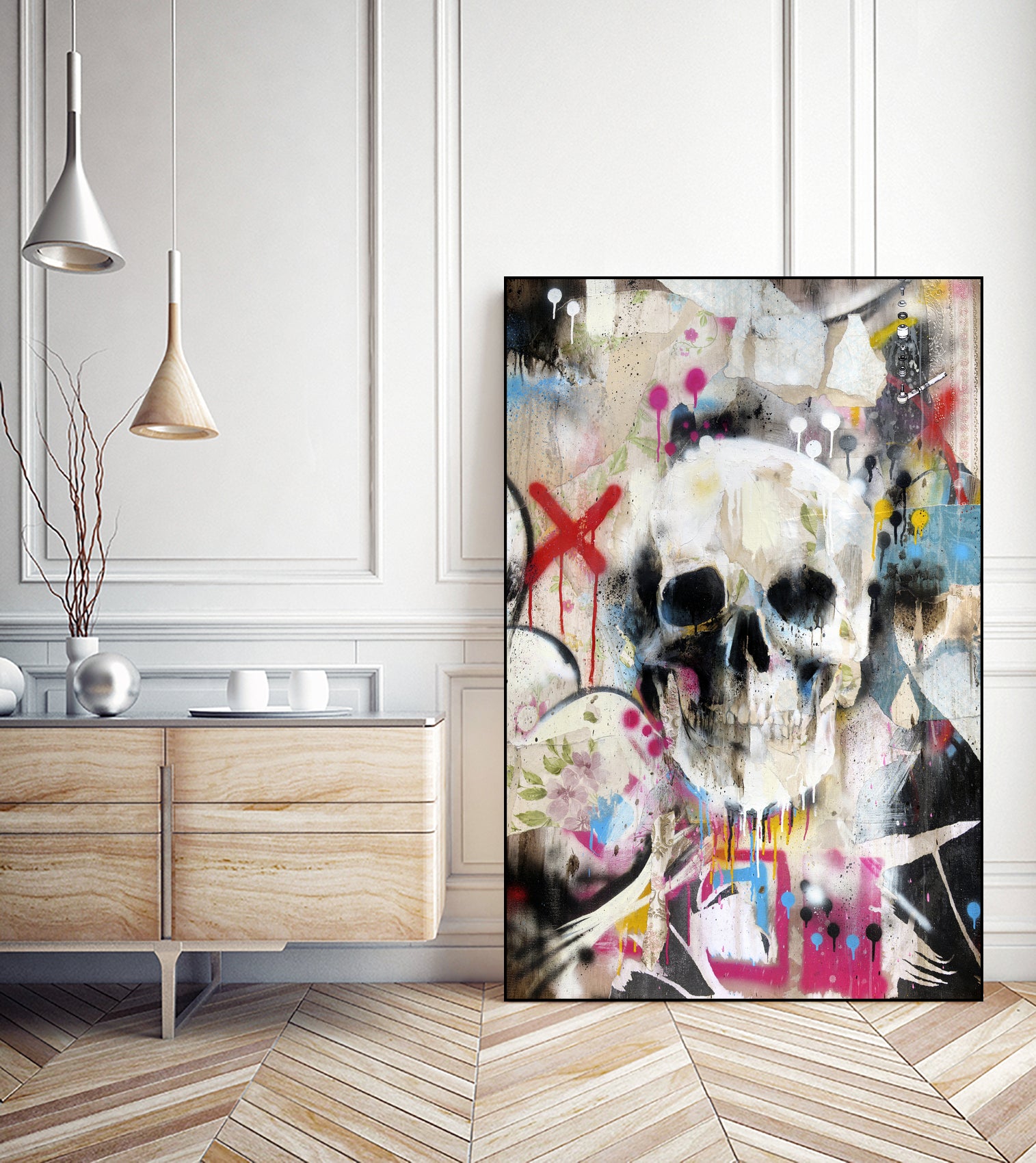 SKULL by Andrew Turner on GIANT ART - red mixed media