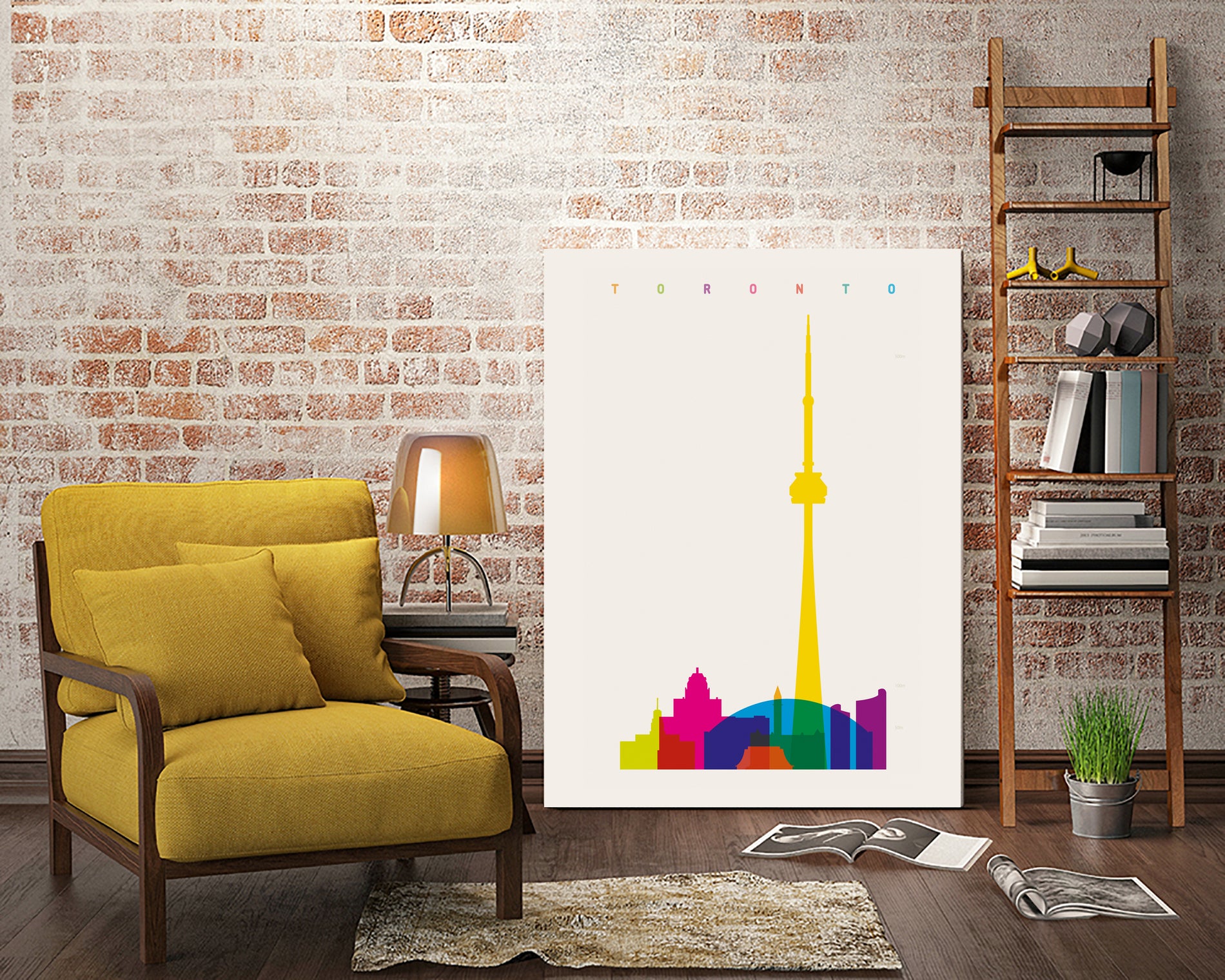 Shapes of Toronto by Yoni Alter on GIANT ART - yellow digital drawing