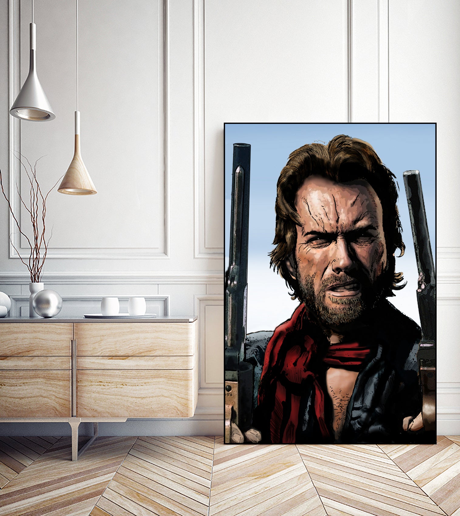 Clint Eastwood - The Outlaw Josey Wales by Dan Avenell on GIANT ART - brown mixed media