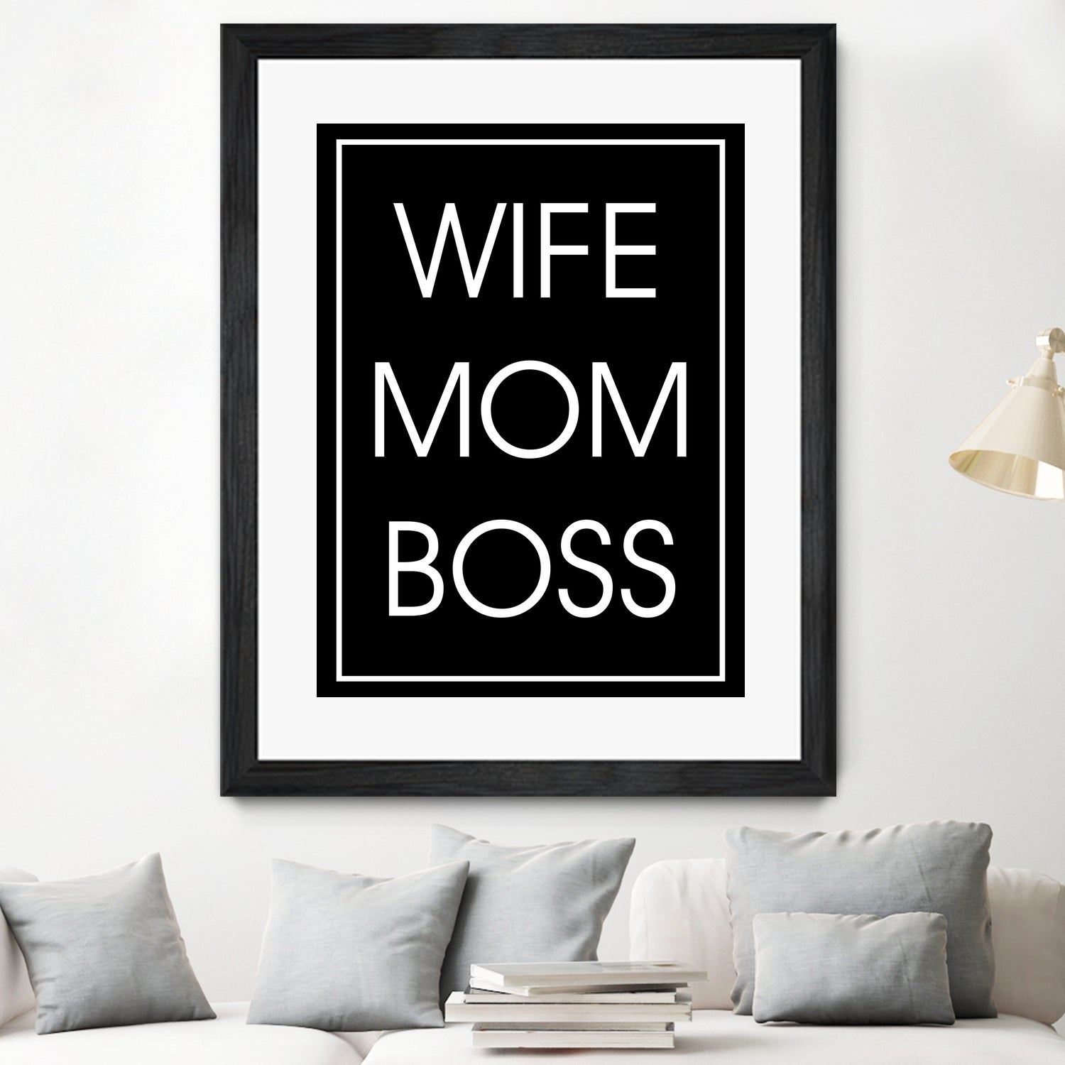 WIFE MOM BOSS by ALMA Studio on GIANT ART - black typography