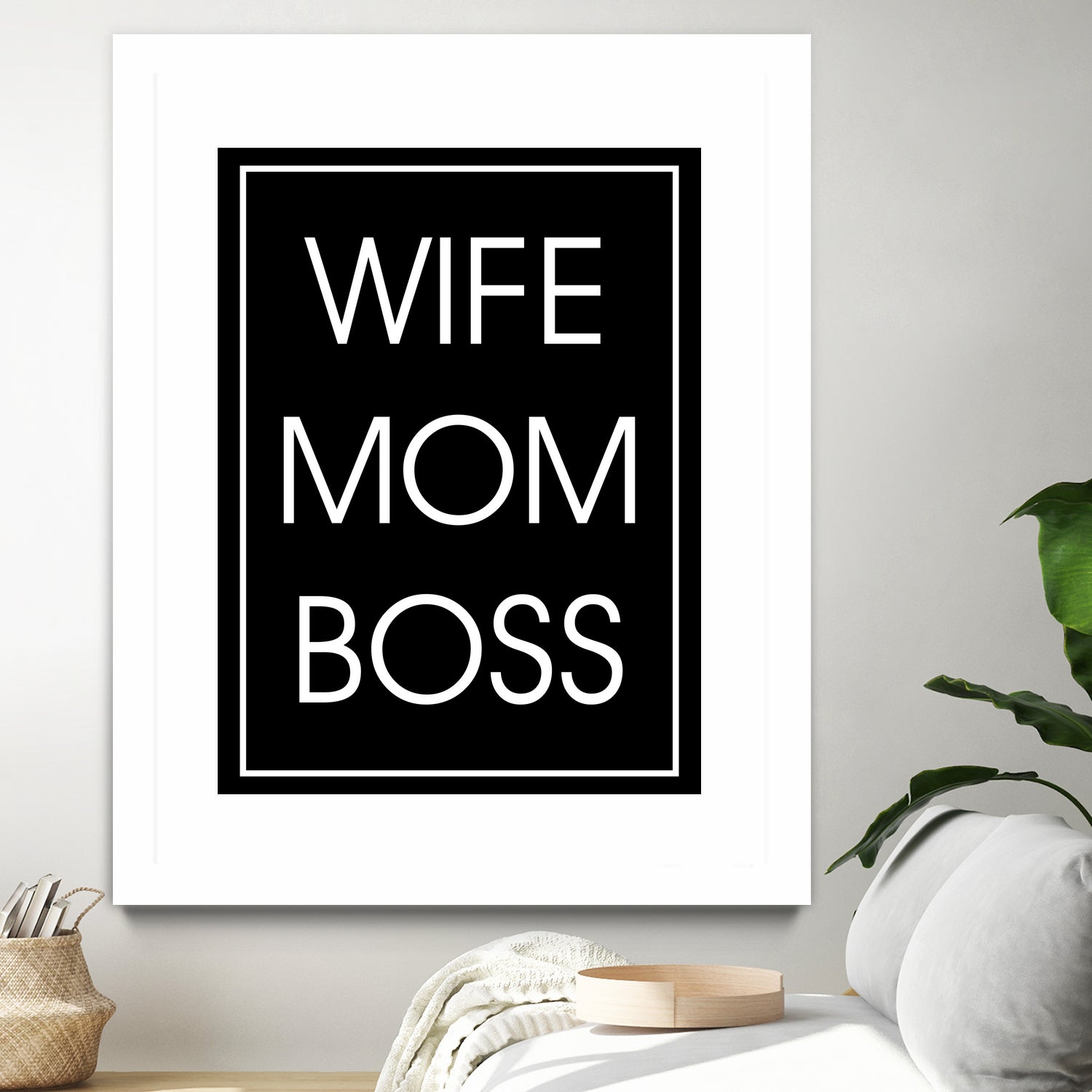 WIFE MOM BOSS by ALMA Studio on GIANT ART - black typography