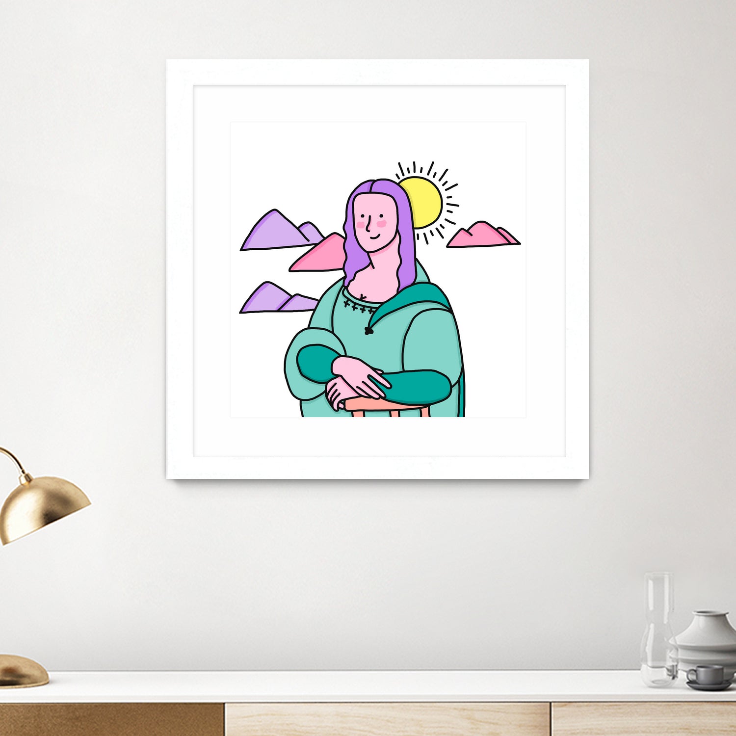 Mona Lisa by Idil Keysan on GIANT ART - pink digital drawing