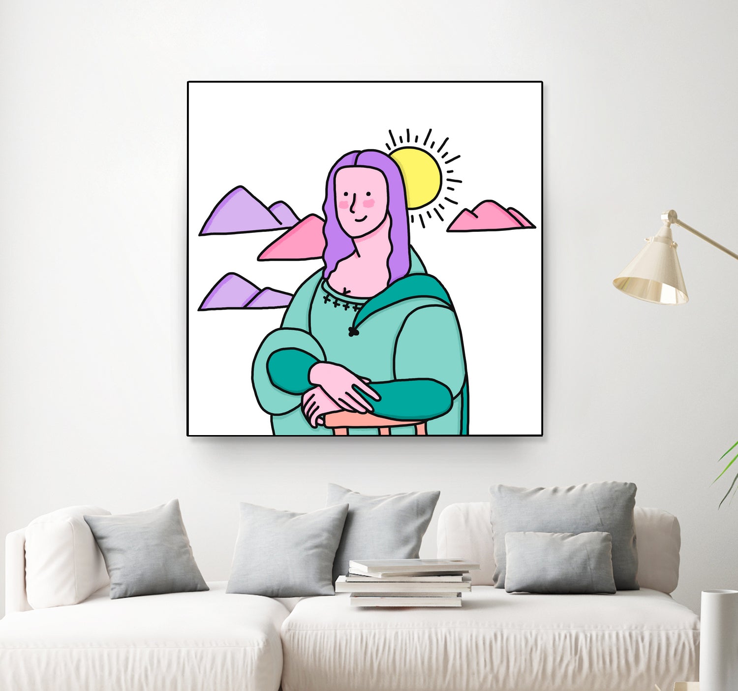 Mona Lisa by Idil Keysan on GIANT ART - pink digital drawing