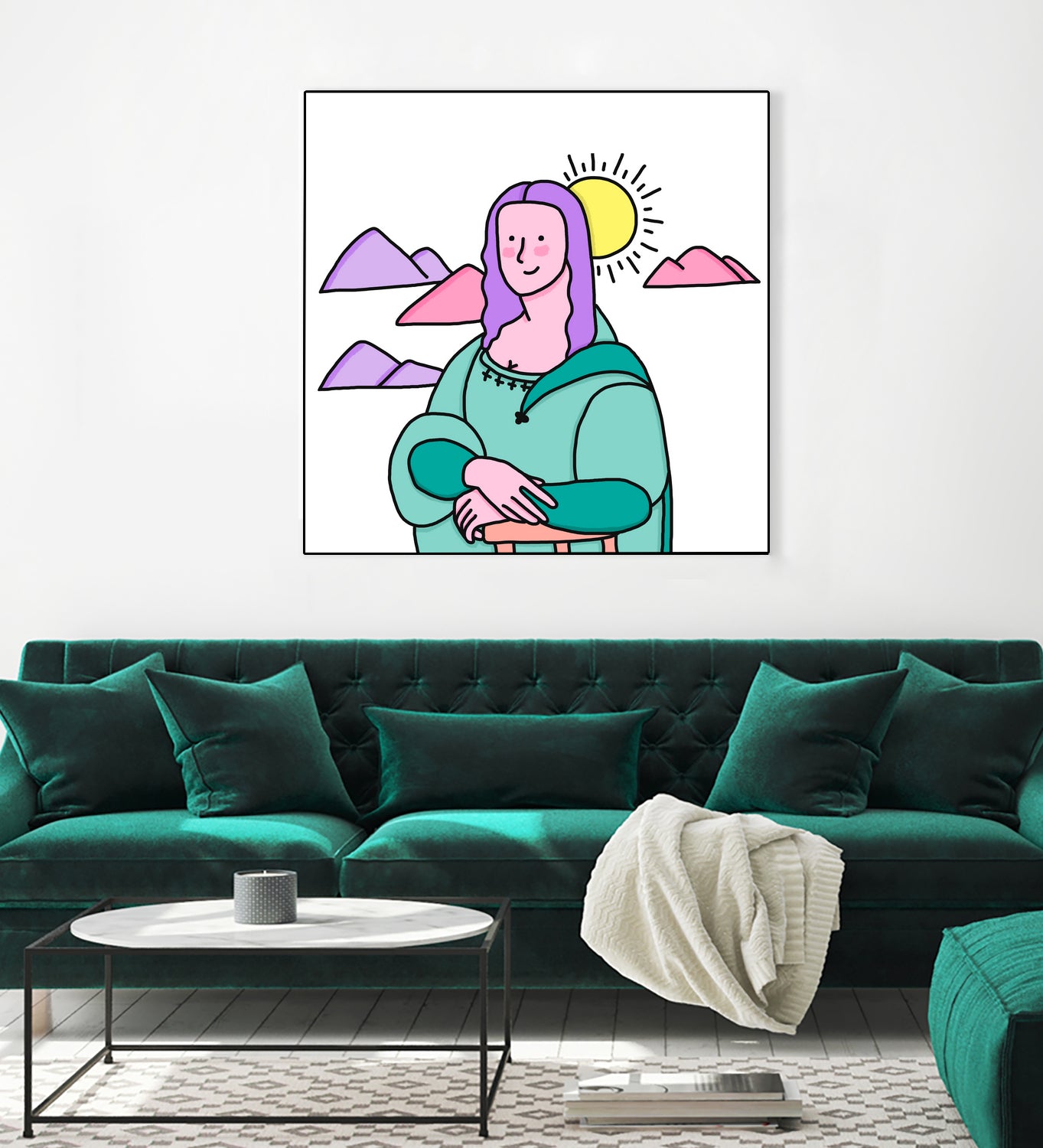 Mona Lisa by Idil Keysan on GIANT ART - pink digital drawing