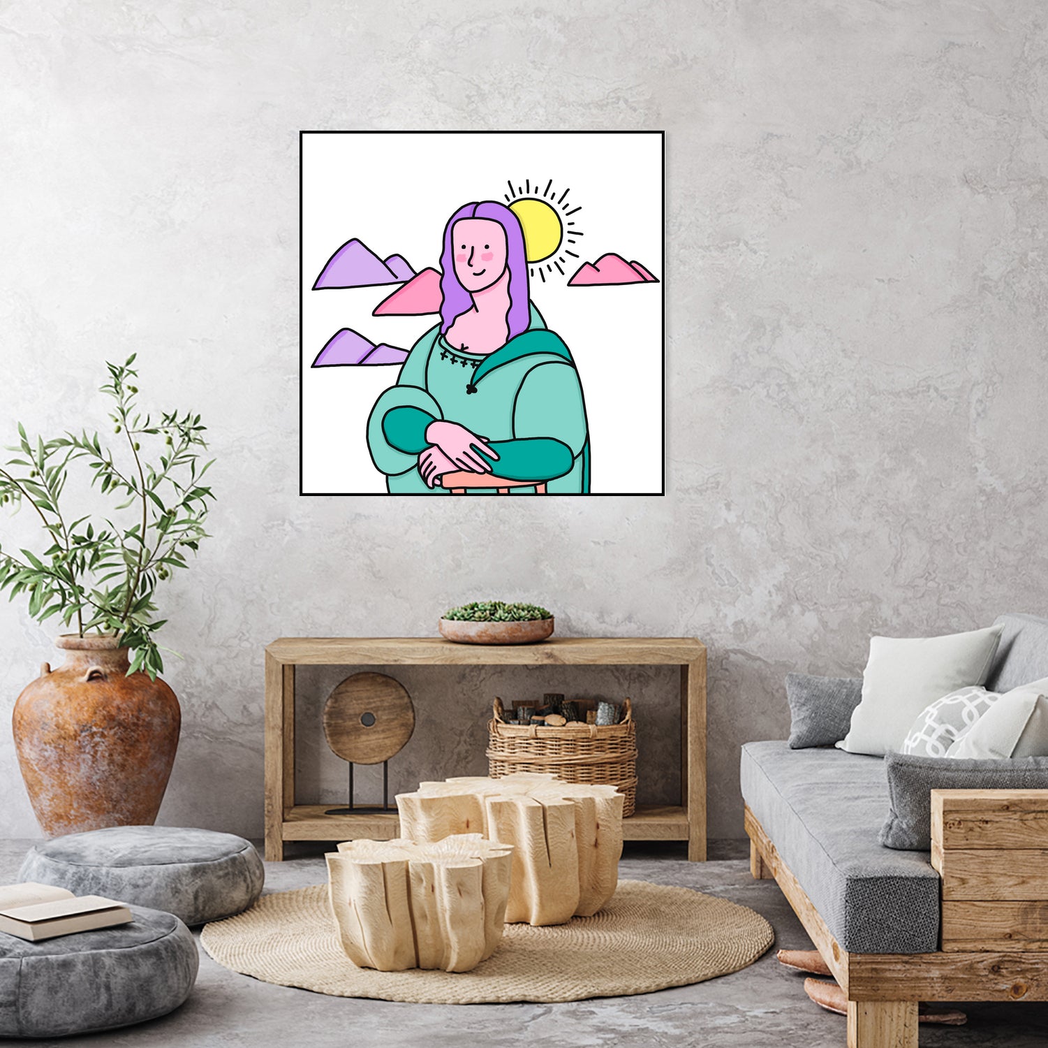 Mona Lisa by Idil Keysan on GIANT ART - pink digital drawing