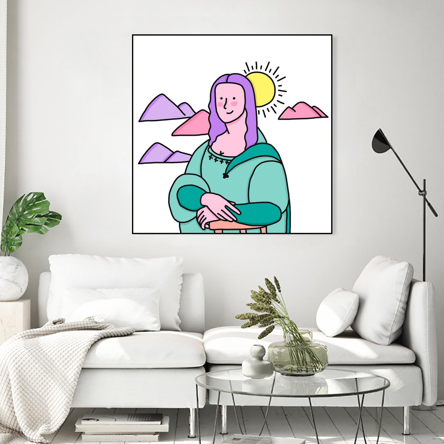 Mona Lisa by Idil Keysan on GIANT ART - pink digital drawing