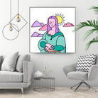 Mona Lisa by Idil Keysan on GIANT ART - pink digital drawing