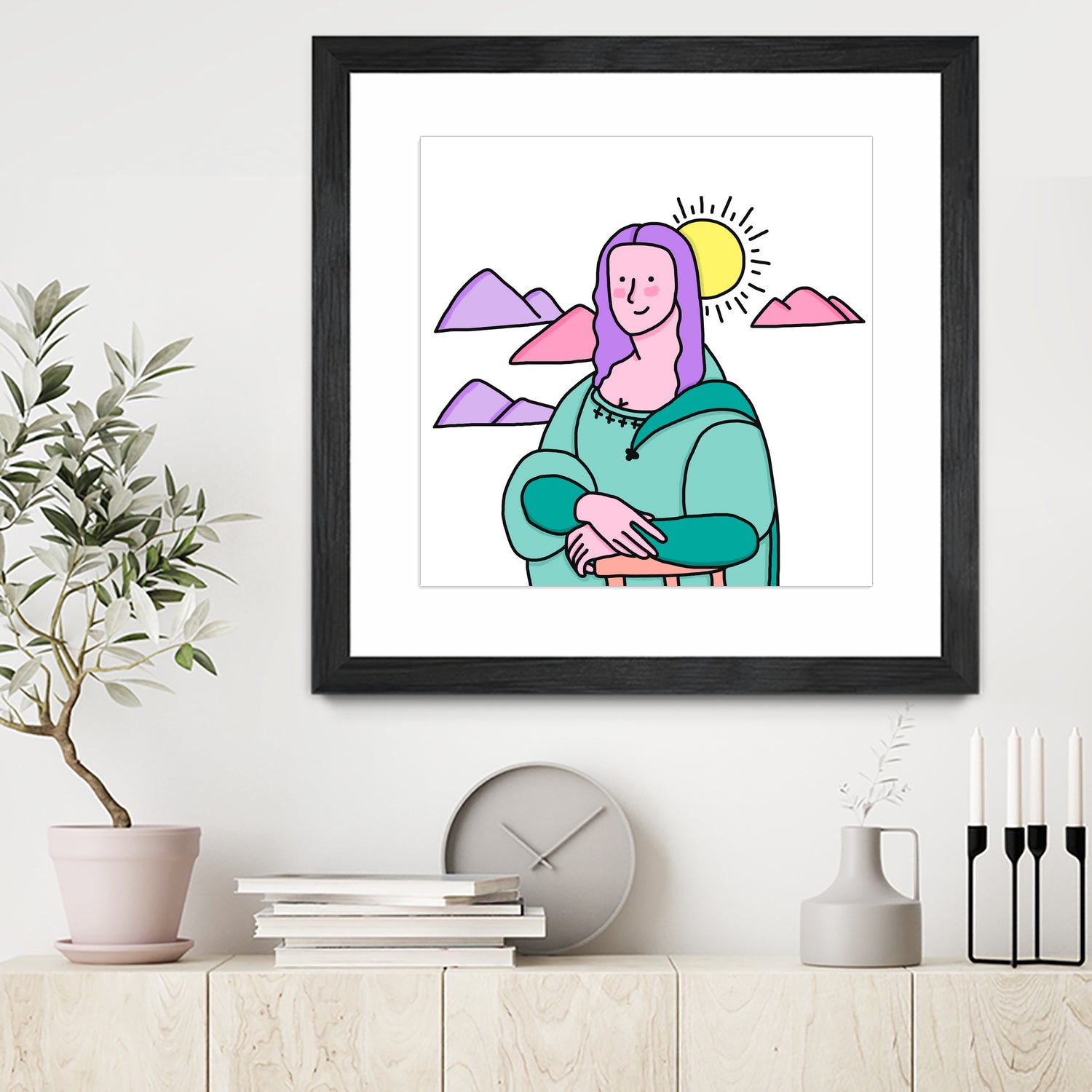 Mona Lisa by Idil Keysan on GIANT ART - pink digital drawing