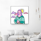 Mona Lisa by Idil Keysan on GIANT ART - pink digital drawing