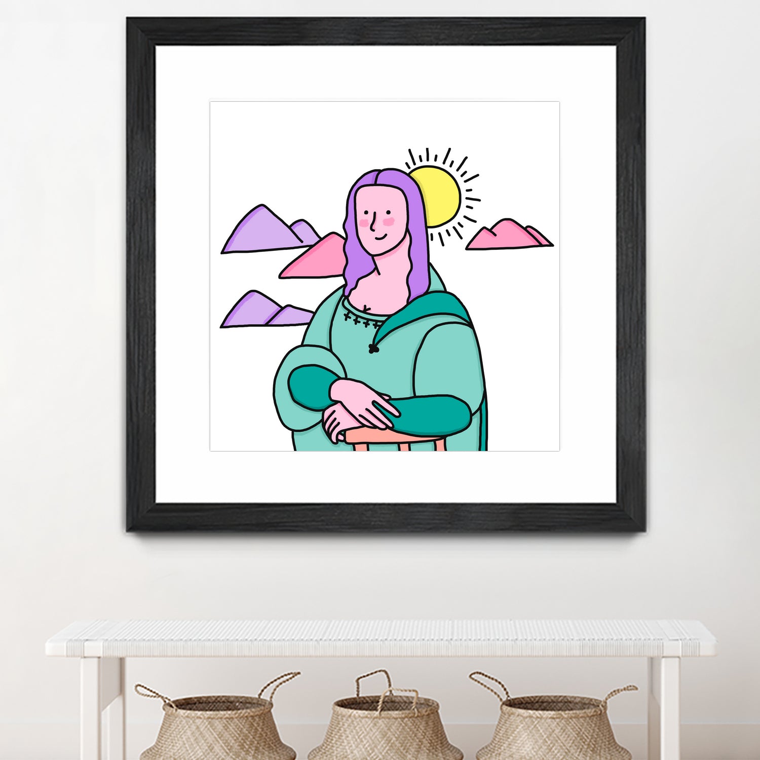 Mona Lisa by Idil Keysan on GIANT ART - pink digital drawing