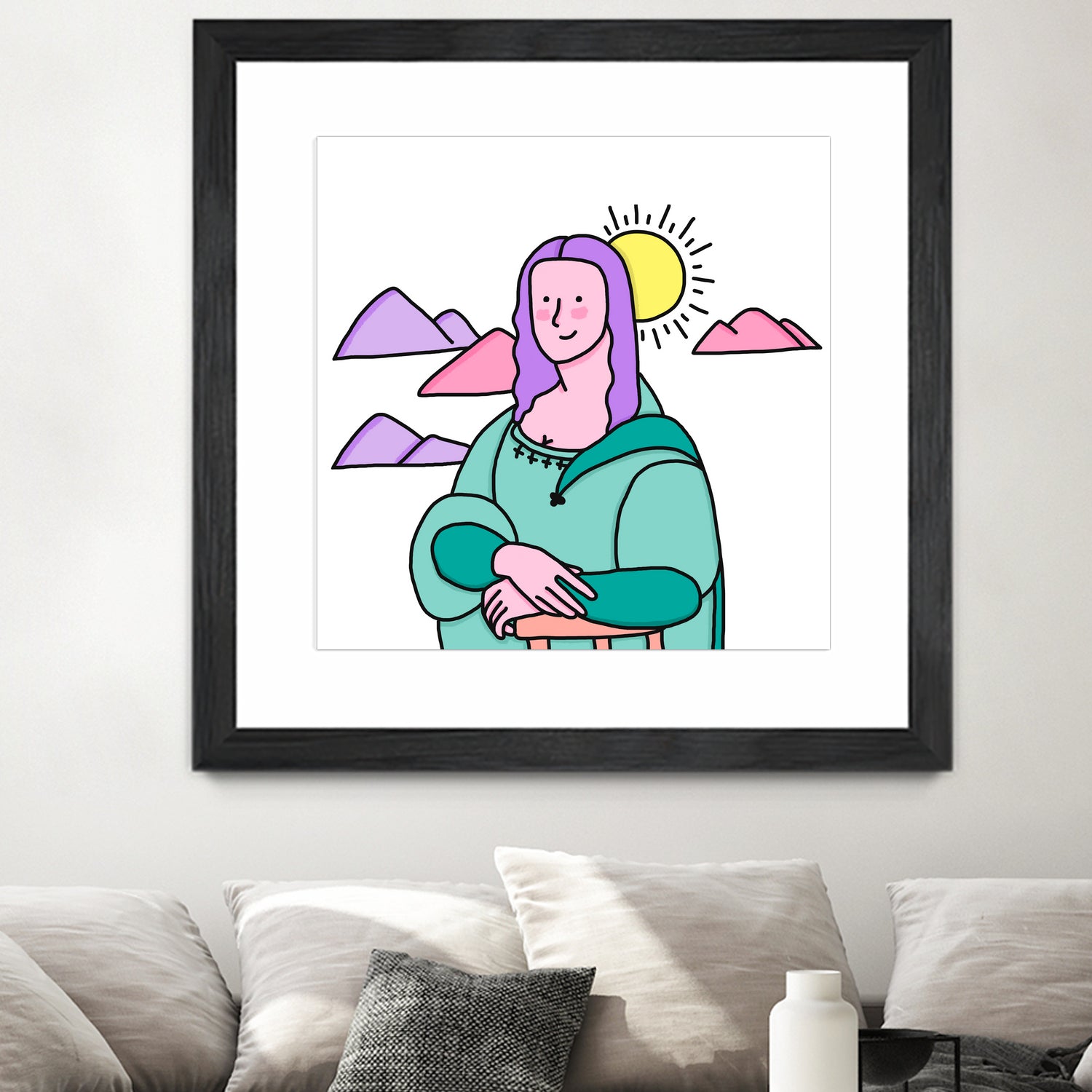 Mona Lisa by Idil Keysan on GIANT ART - pink digital drawing