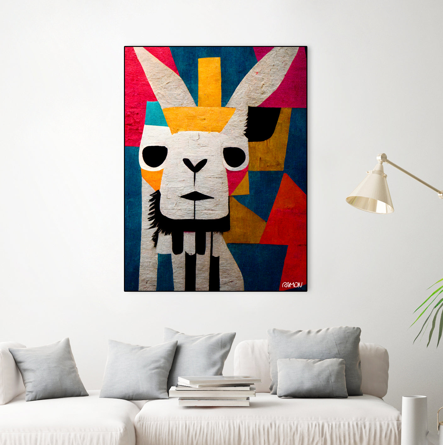 Abstract Art Alpaca by Ramon Souza on GIANT ART - white digital painting