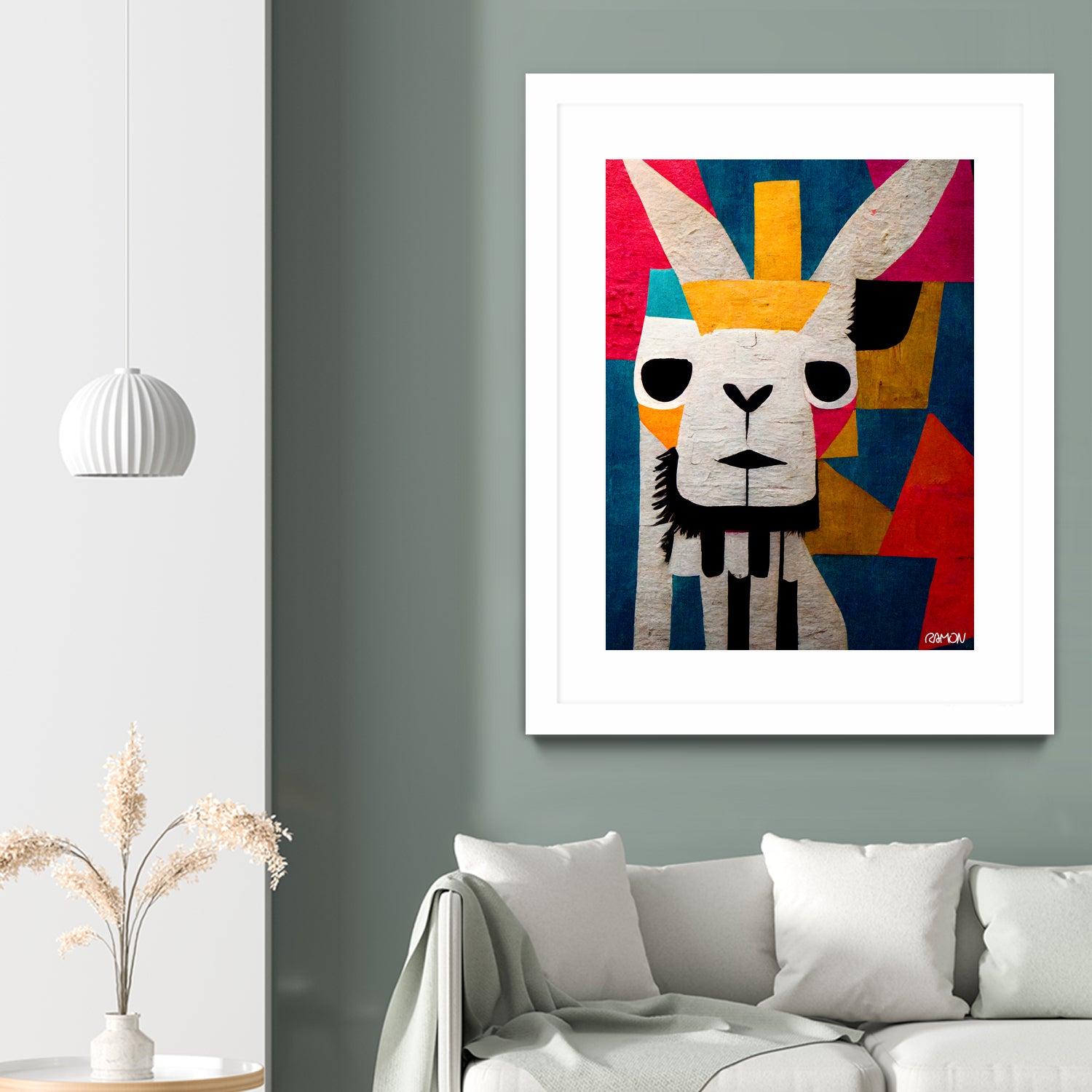 Abstract Art Alpaca by Ramon Souza on GIANT ART - white digital painting