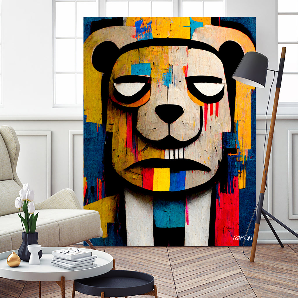 Abstract Art bear by Ramon Souza on GIANT ART - yellow digital painting