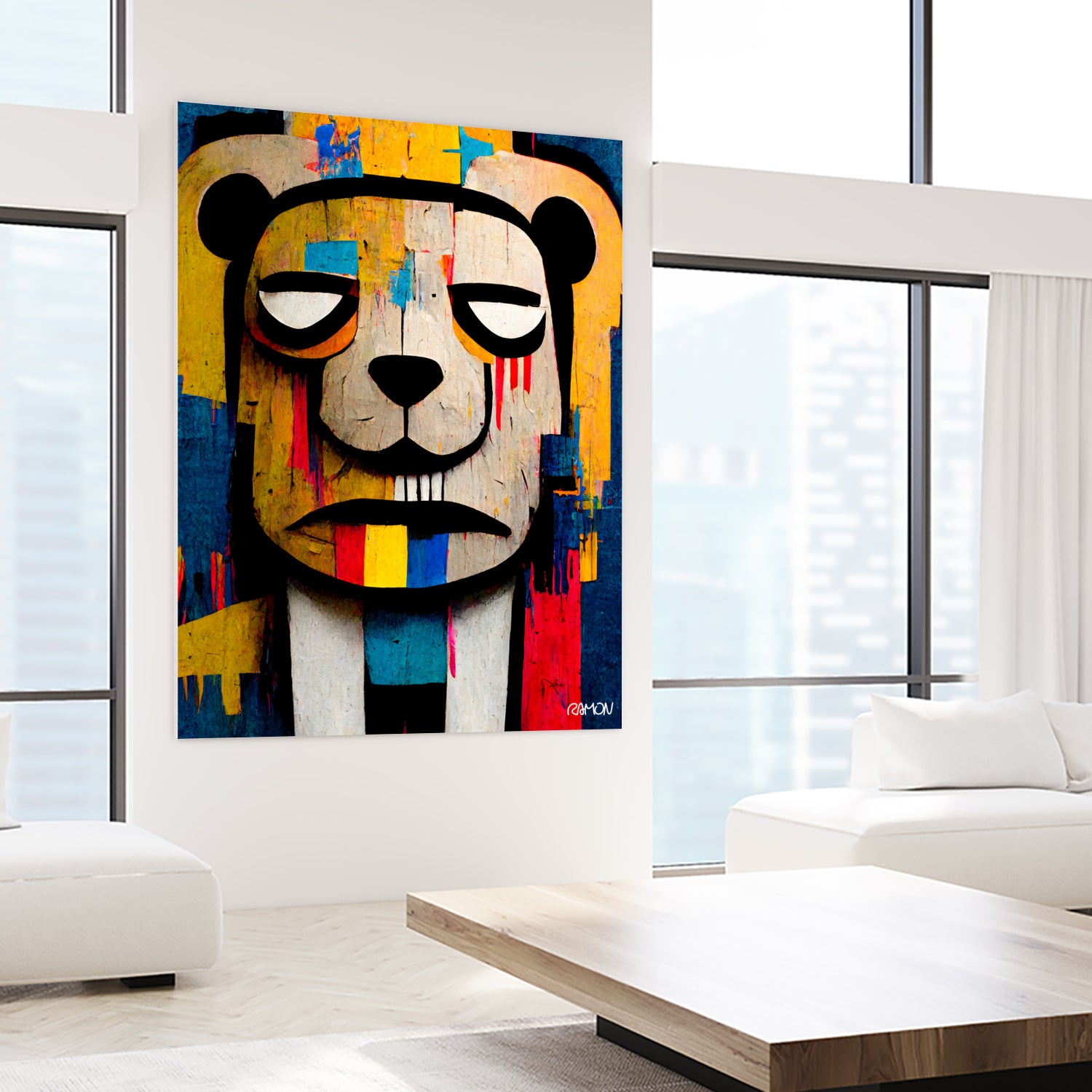 Abstract Art bear by Ramon Souza on GIANT ART - yellow digital painting