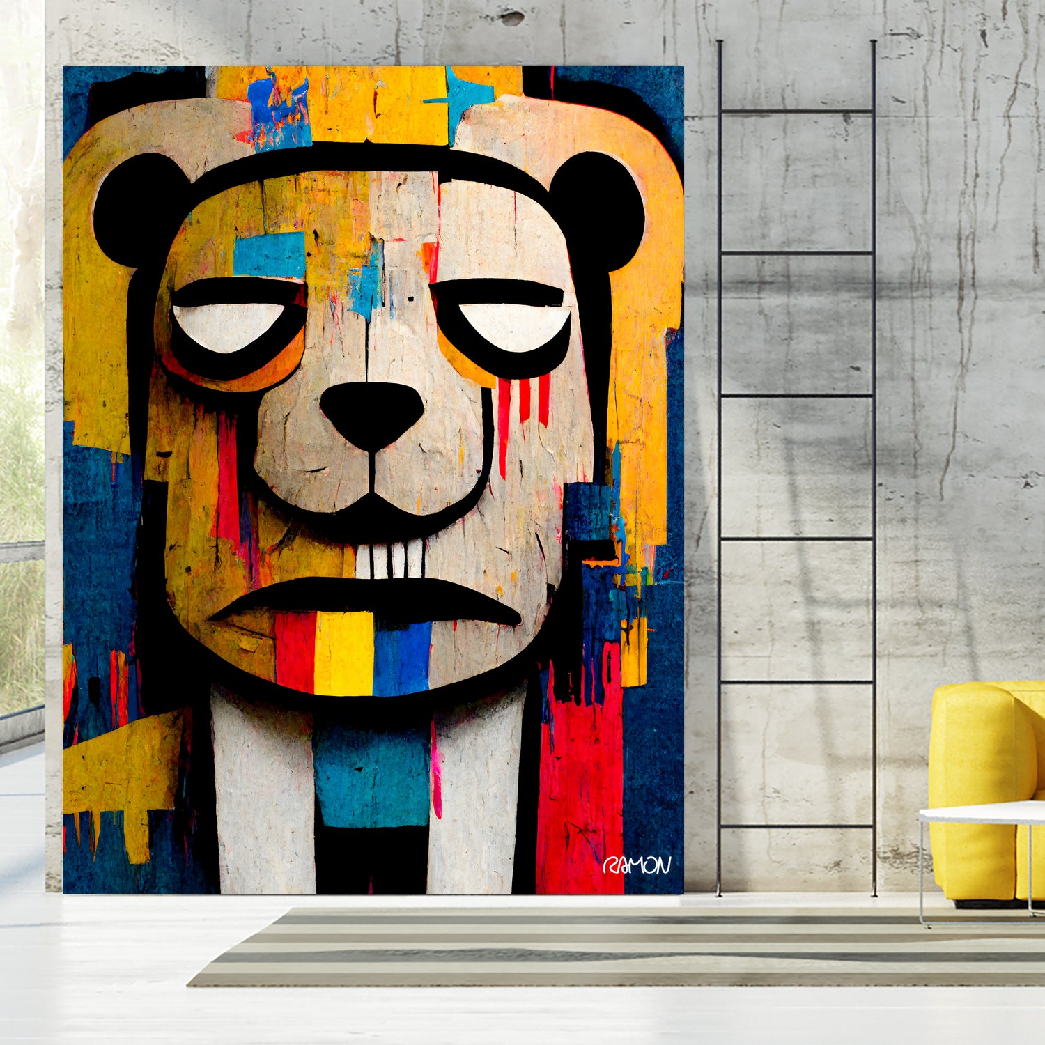 Abstract Art bear by Ramon Souza on GIANT ART - yellow digital painting