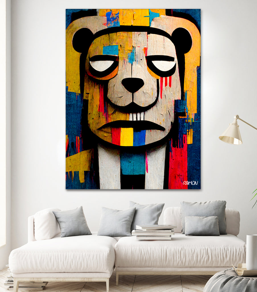 Abstract Art bear by Ramon Souza on GIANT ART - yellow digital painting