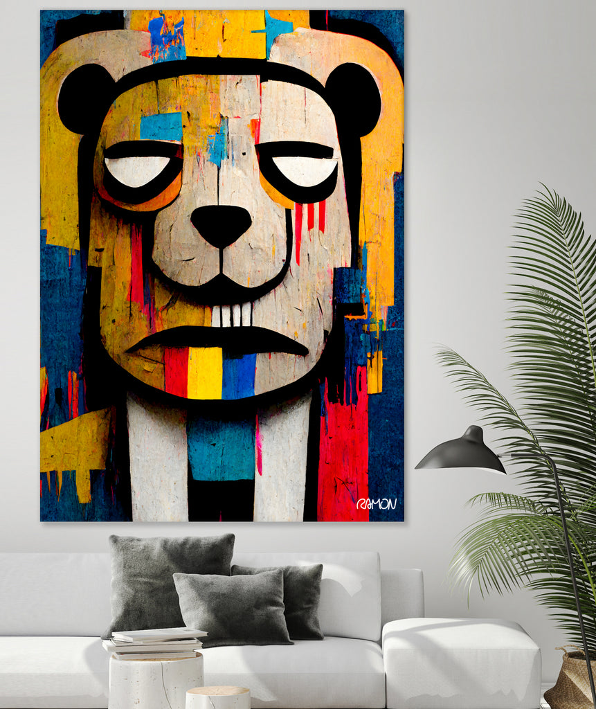 Abstract Art bear by Ramon Souza on GIANT ART - yellow digital painting