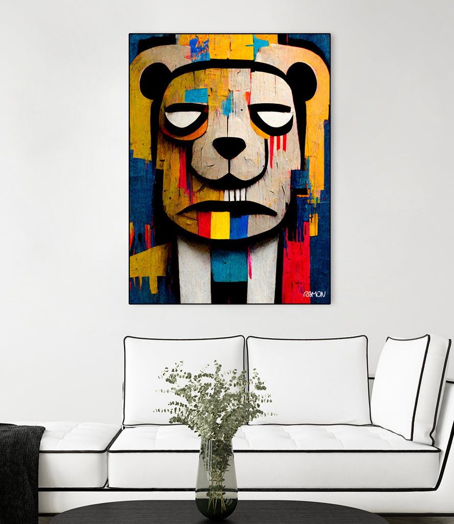 Abstract Art bear by Ramon Souza on GIANT ART - yellow digital painting