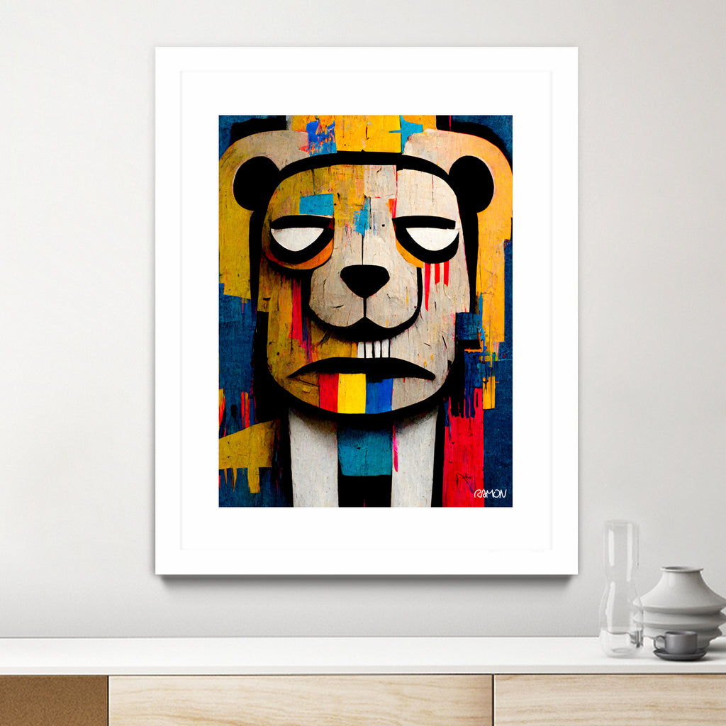 Abstract Art bear by Ramon Souza on GIANT ART - yellow digital painting