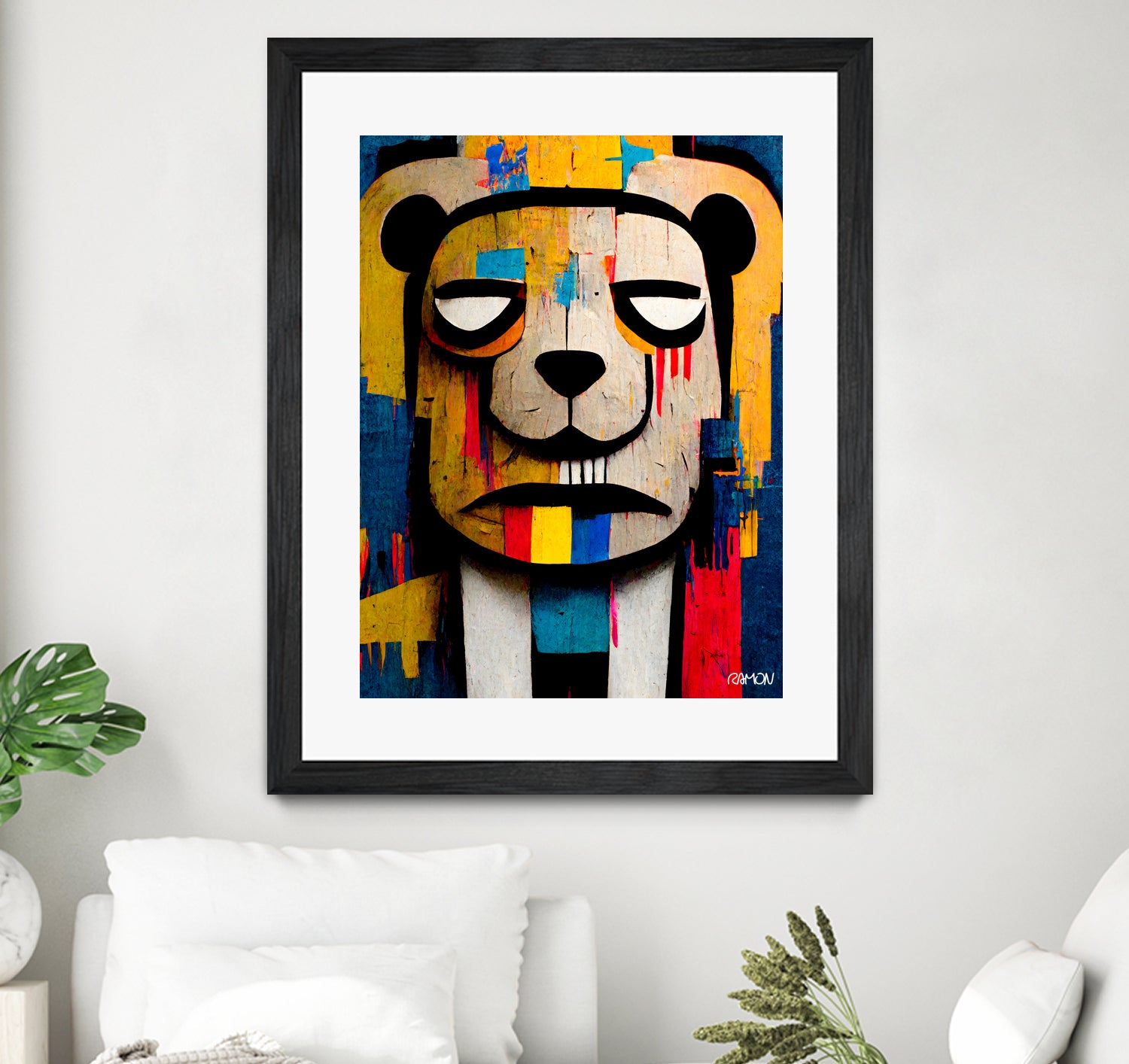 Abstract Art bear by Ramon Souza on GIANT ART - yellow digital painting