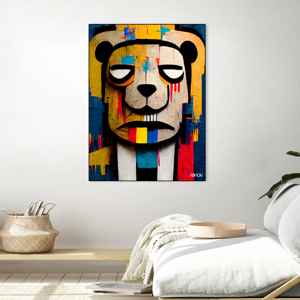 Abstract Art bear by Ramon Souza on GIANT ART - yellow digital painting