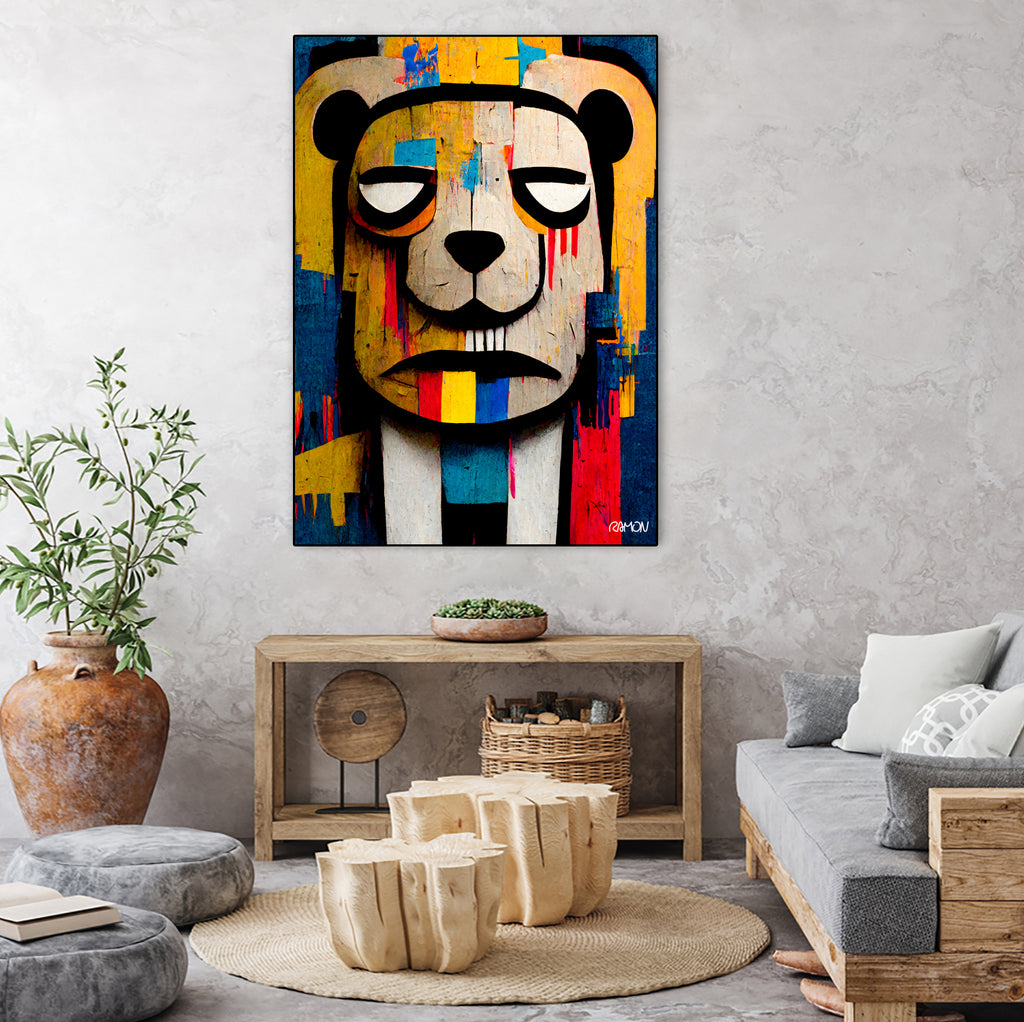 Abstract Art bear by Ramon Souza on GIANT ART - yellow digital painting