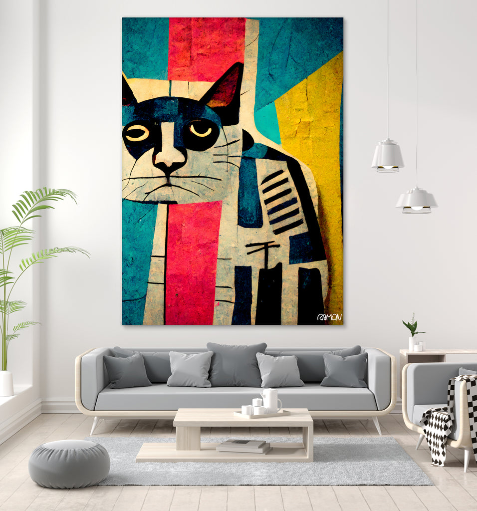 Abstract Art Cat by Ramon Souza on GIANT ART - white digital painting