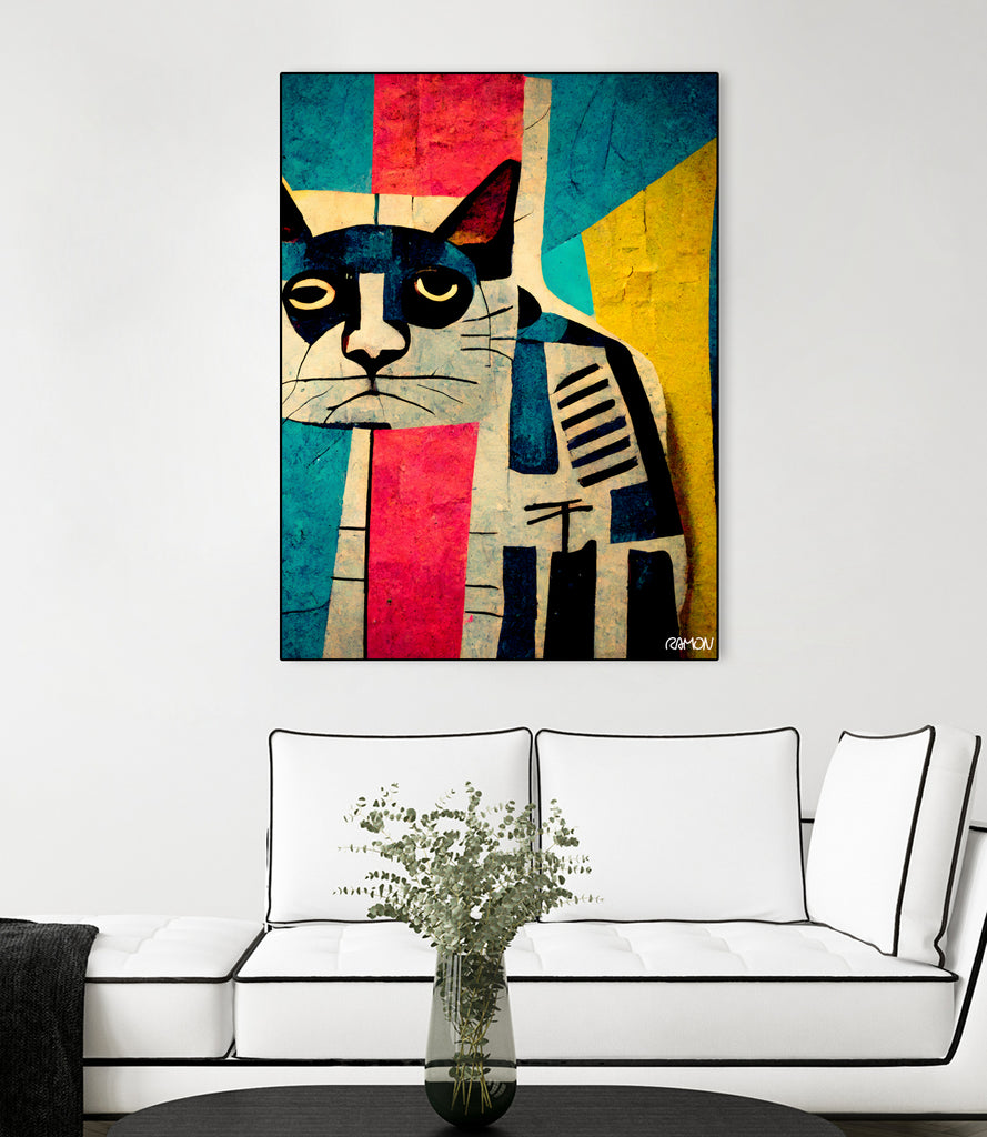 Abstract Art Cat by Ramon Souza on GIANT ART - white digital painting