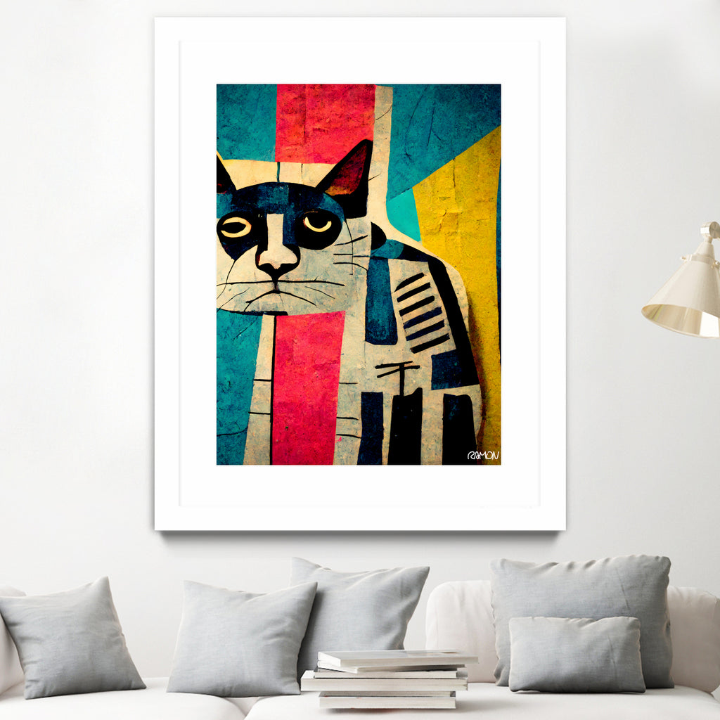 Abstract Art Cat by Ramon Souza on GIANT ART - white digital painting