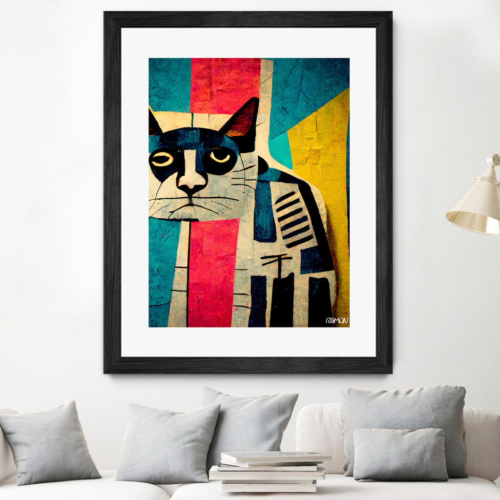 Abstract Art Cat by Ramon Souza on GIANT ART - white digital painting